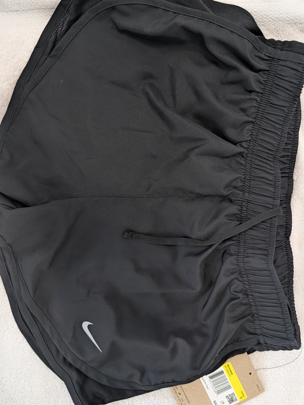 Nike Black Athletic Shorts with Reflective Swoosh